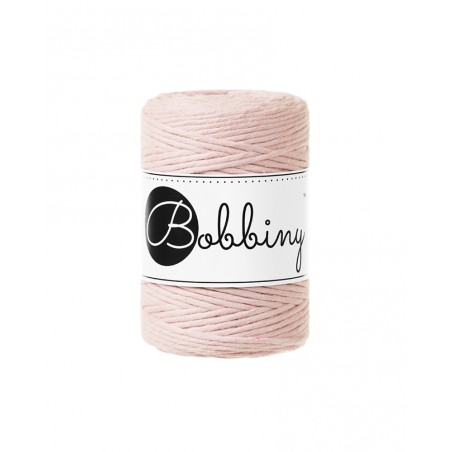 Pastel Pink single twist macrame cotton cord 1.5mm 100m | BOBBINY Junior