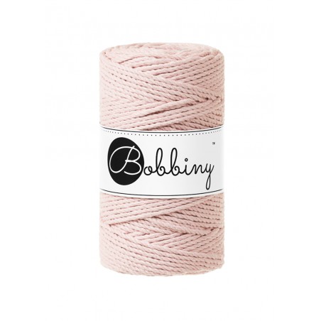 Pastel Pink Macrame Rope 3ply 3mm 100m | BOBBINY