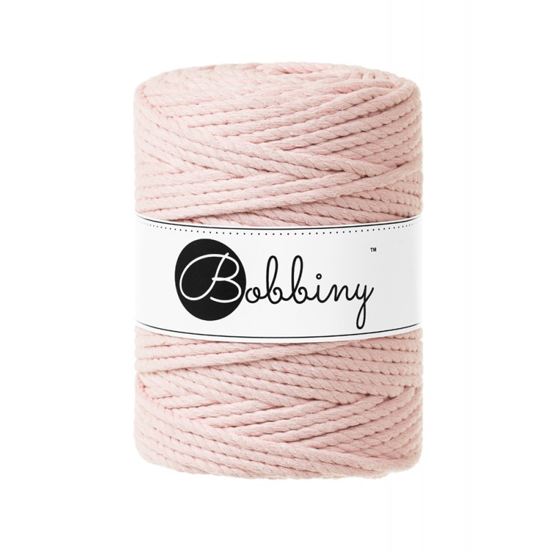 Pastel Pink | Corde torsadée 3ply 5mm 100m | Bobbiny