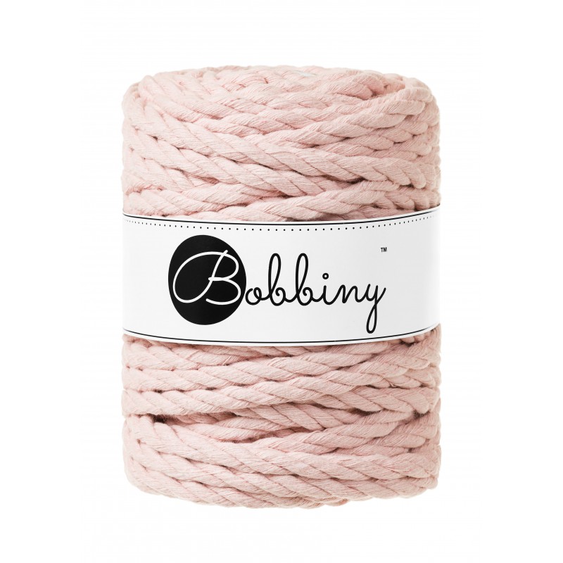 Pastel Pink 3ply Macrame Rope 9mm 30m | BOBBINY
