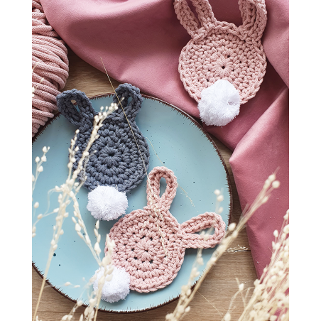 Sous-verres au crochet lapins