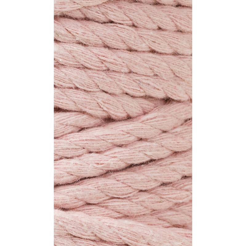 Pastel Pink | Corde torsadée 3ply 5mm 100m | Bobbiny