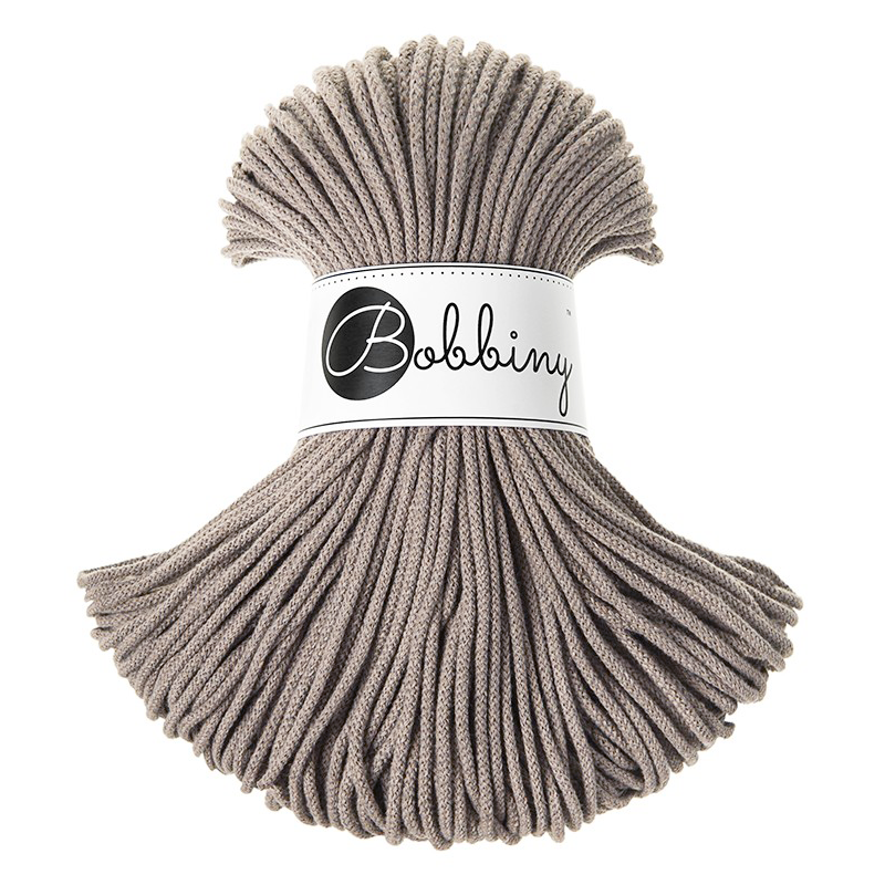Kawowy sznurek bawełniany pleciony 3mm 100m | BOBBINY Junior
