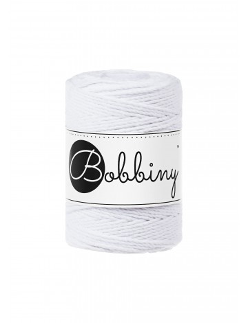 White macrame cotton rope 3ply 1.5mm 100m | Bobbiny