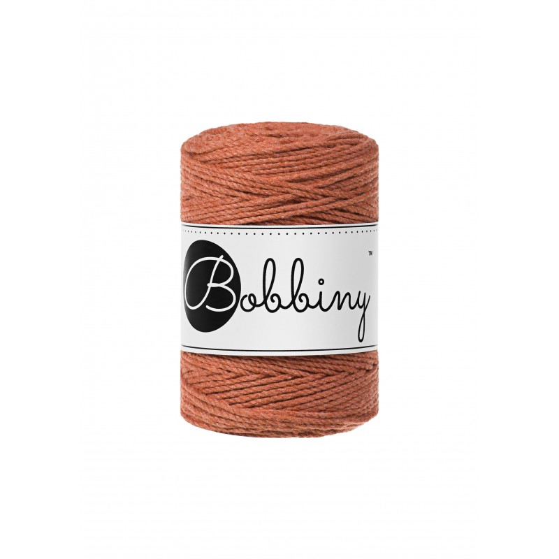 Terracotta macrame cotton rope 3ply 1.5mm 100m | Bobbiny