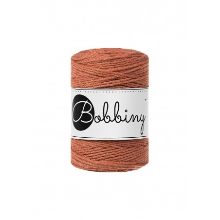Terracotta macrame cotton rope 3ply 1.5mm 100m | Bobbiny