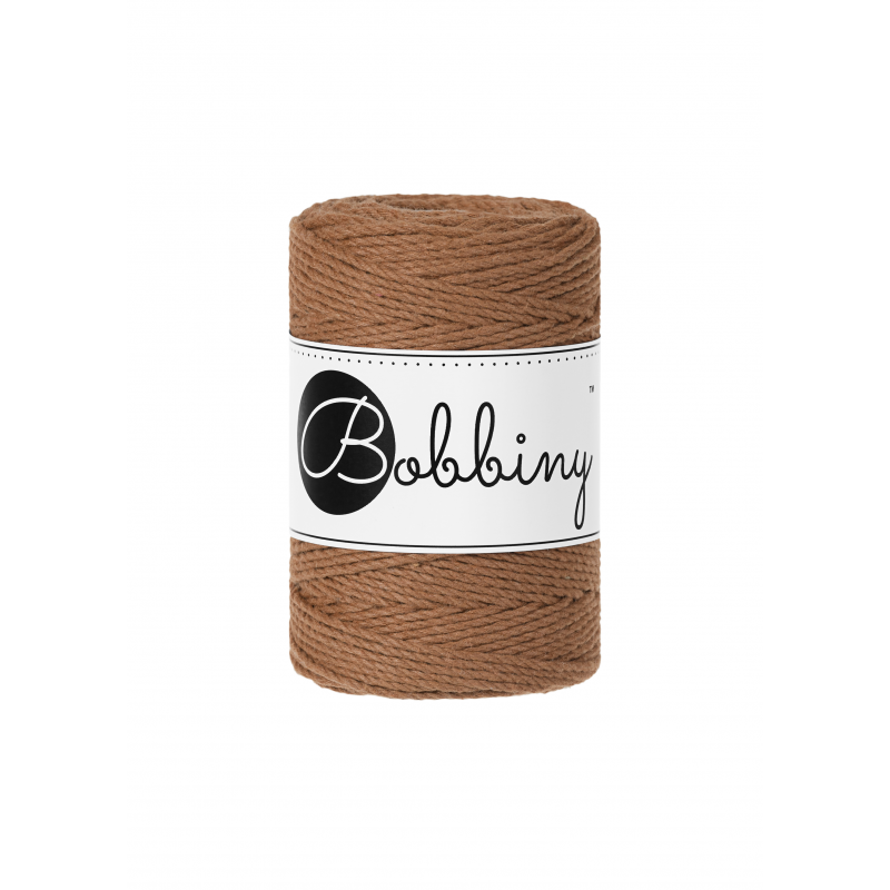 Caramel macrame cotton rope 3ply 1.5mm 100m | Bobbiny
