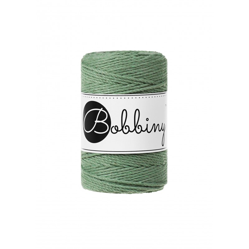 Eucalyptus Green makramee-kordel 3ply 1.5mm 100m | Bobbiny