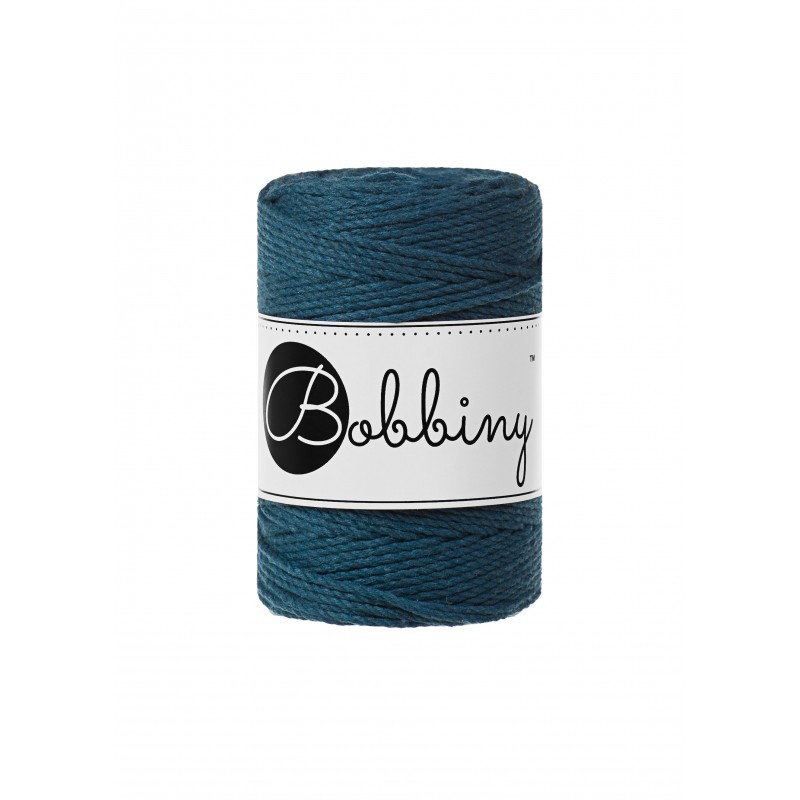 Peacock Blue macrame cotton rope 3ply 1.5mm 100m | Bobbiny