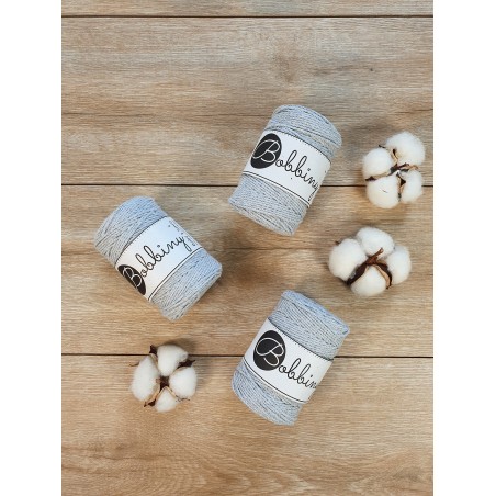 Jasny Szary sznurek do makamy 3ply 1.5mm 100m | Bobbiny