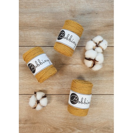 Senffarbene Makamaschnur 3-lagig 1,5 mm 100 m | Spulen