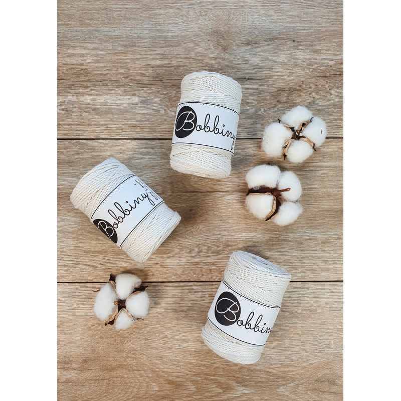 Naturalny sznurek do makamy 3ply 1.5mm 100m | Bobbiny