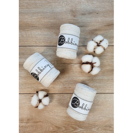 Naturalny sznurek do makamy 3ply 1.5mm 100m | Bobbiny