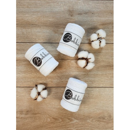 White | Corde torsadée 3ply 1.5mm 100m | Bobbiny