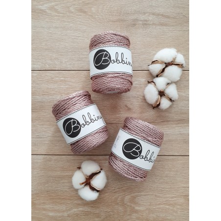 Metaliczny Różowy 3ply sznurek do makramy 3mm 50m| BOBBINY