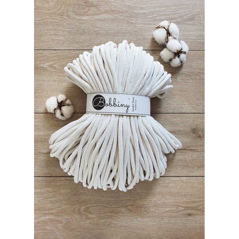 Off White cotton cord 9mm jumbo 100m | BOBBINY