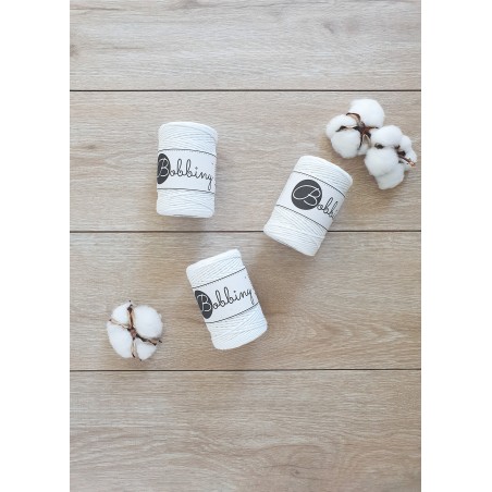 Off White single twist macrame cotton cord 1.5mm 100m | BOBBINY