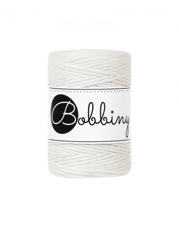 Off White single twist macrame cotton cord 1.5mm 100m | BOBBINY