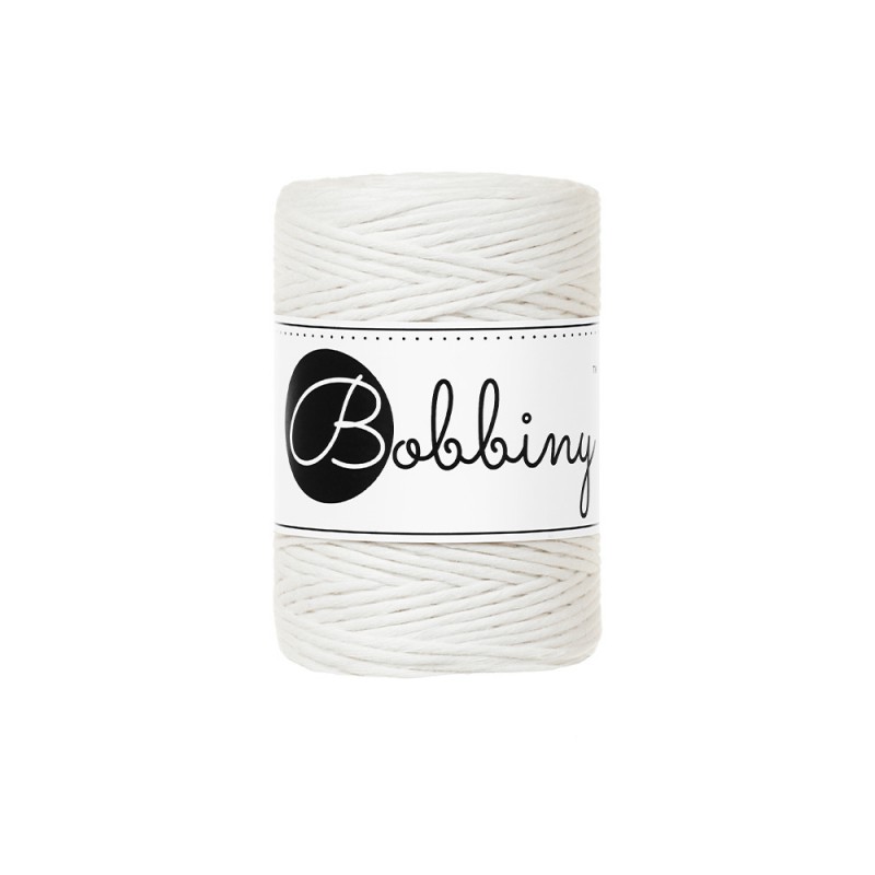 Off White single twist macrame cotton cord 1.5mm 100m | BOBBINY