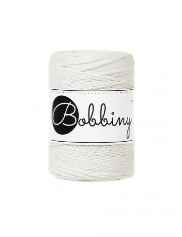 Off White macrame cotton rope 3ply 1.5mm 100m | Bobbiny