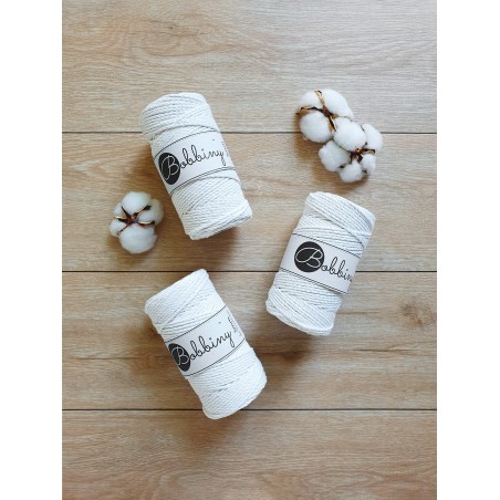 Złamana Biel sznurek 3ply potrójnie skręcany 3mm | BOBBINY