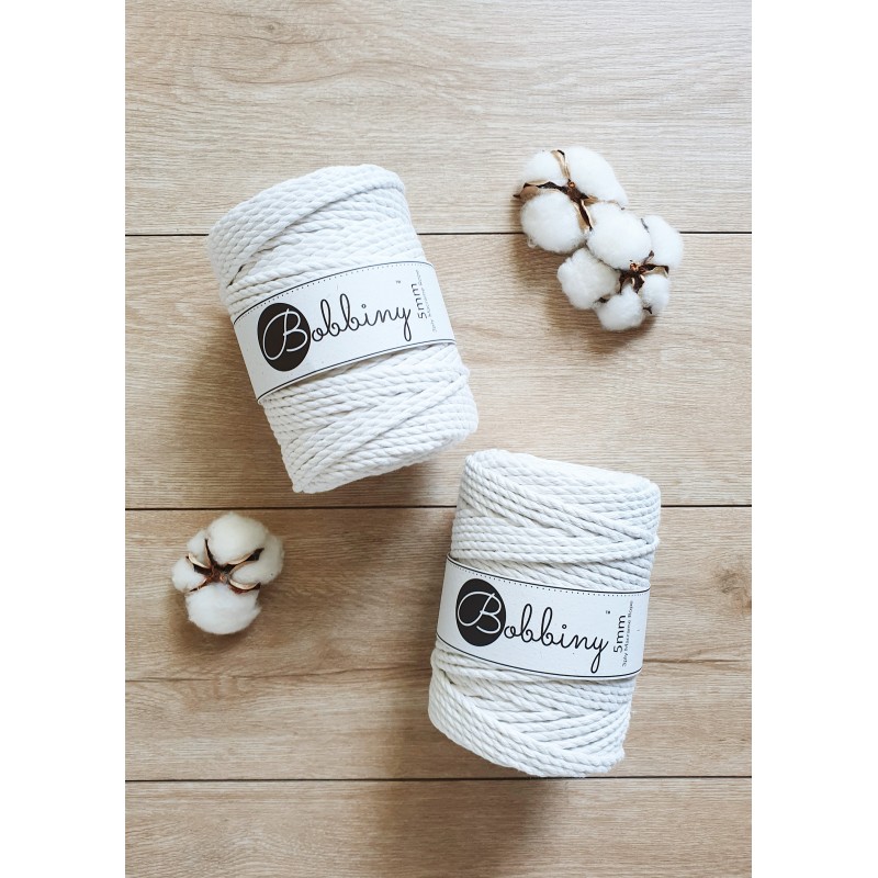 Złamana Biel 3ply potrójnie skręcany 5mm 100m | BOBBINY