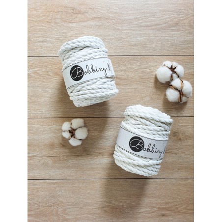 Off White 3ply Macrame Rope 9mm 30m | BOBBINY
