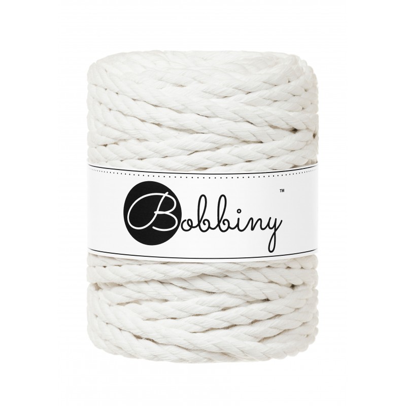 Off White 3ply Macrame Rope 9mm 30m | BOBBINY
