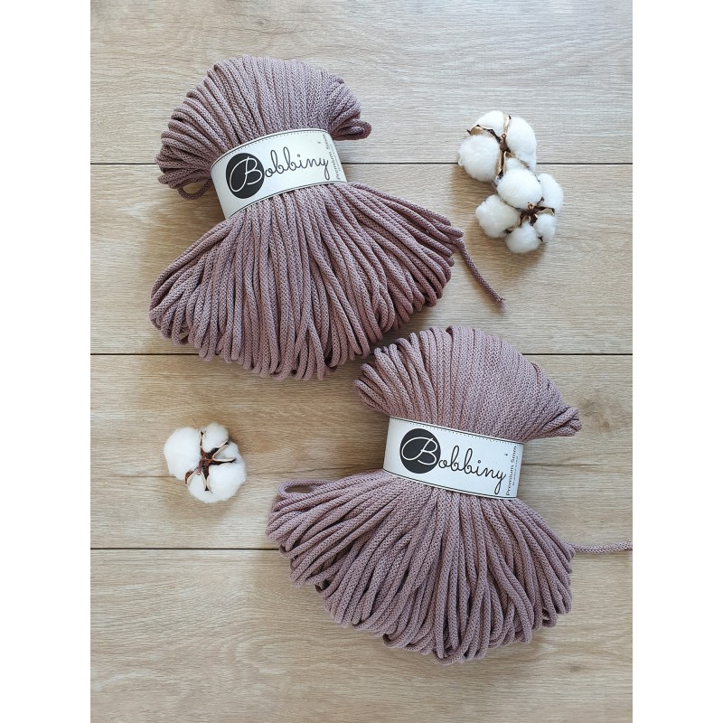Mauve cotton cord 5mm100m |BOBBINY