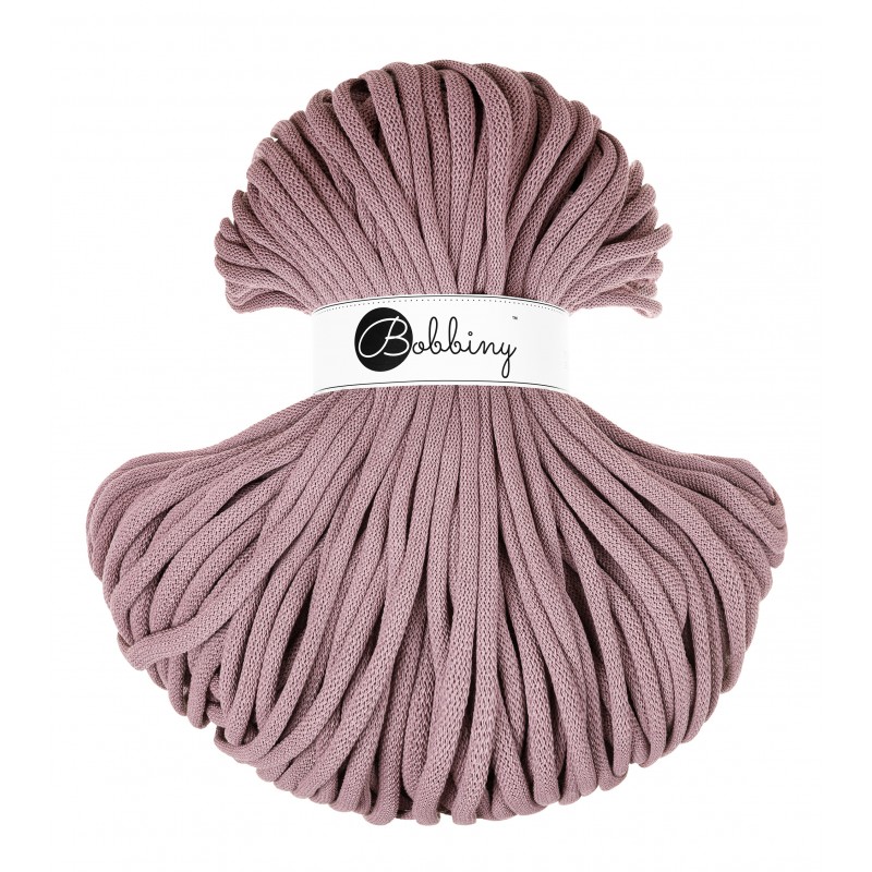 Mauve cotton cord 9mm jumbo 100m | BOBBINY