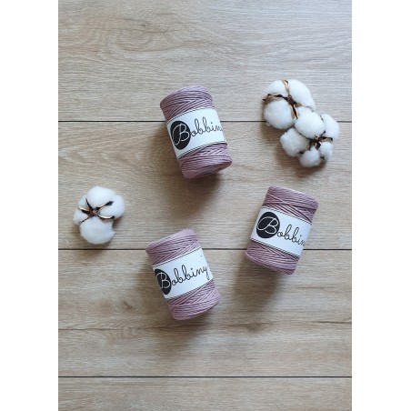 Mauve single twist macrame cotton cord 1.5mm 100m | BOBBINY