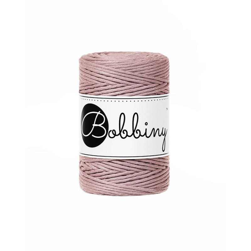 Mauve single twist macrame cotton cord 1.5mm 100m | BOBBINY
