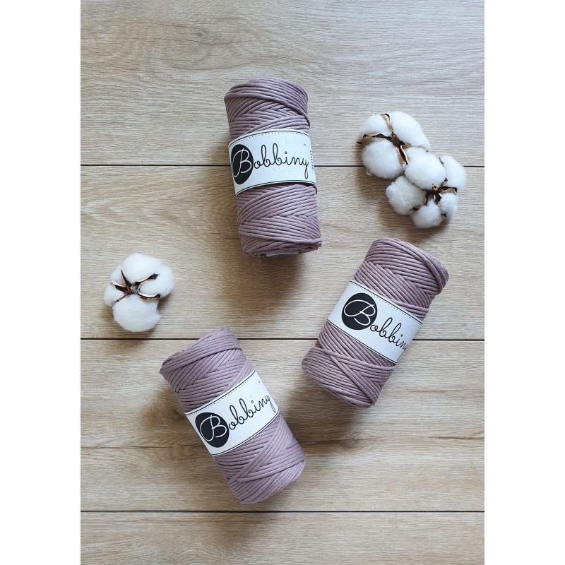 Mauve bawełniany sznurek 3mm 100m| BOBBINY