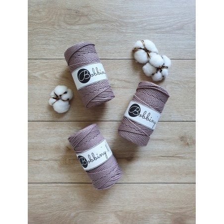 Mauve Makramee-Kordel 3ply 3 mm 100m | Bobbiny