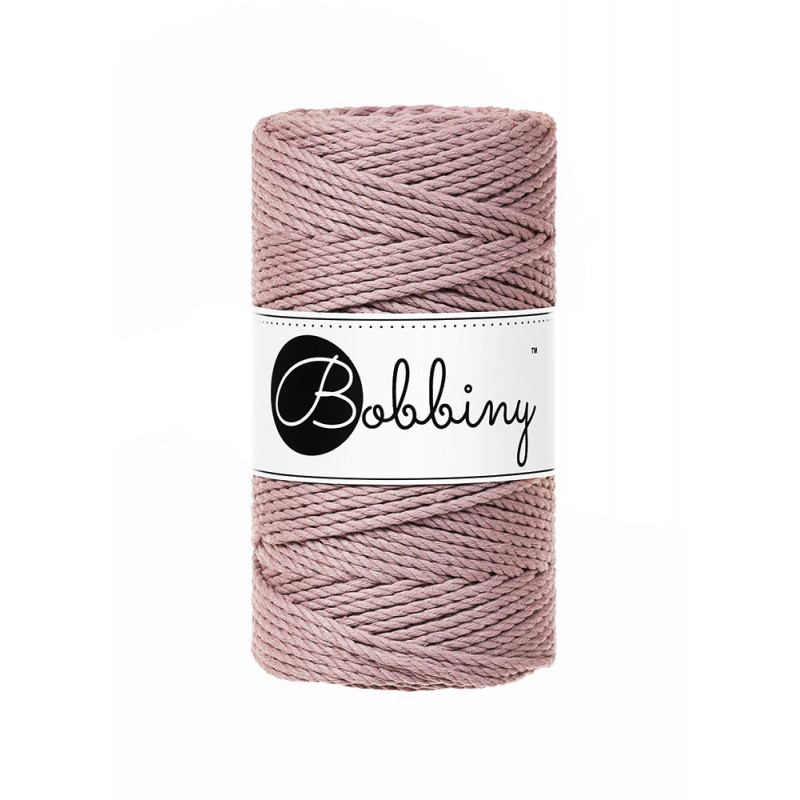 Mauve sznurek 3ply potrójnie skręcany 3mm | BOBBINY