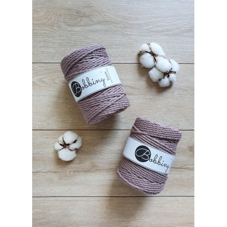 Mauve Makramee-Kordel 3ply 5 mm 100m | BOBBINY