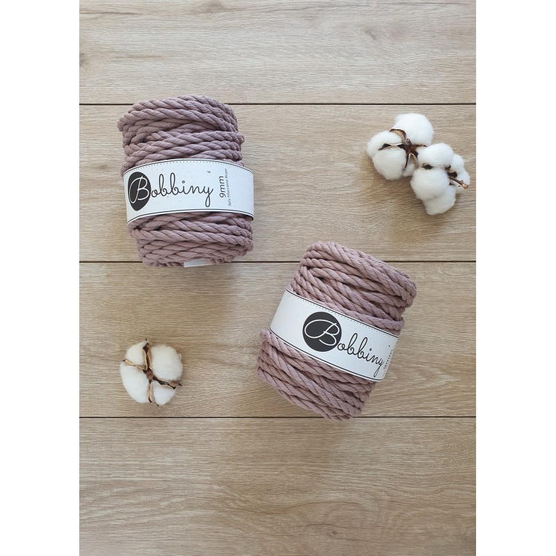 Mauve 3ply Macrame Rope 9mm 30m | BOBBINY