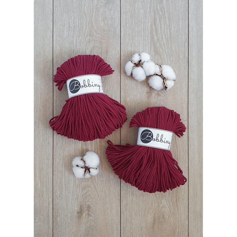 Wine red cotton cord 3mm 100m | BOBBINY