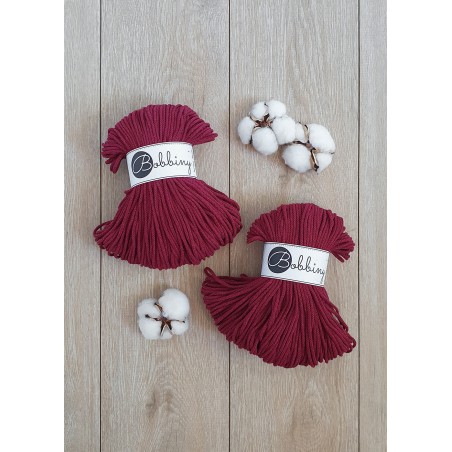 Wine red cotton cord 3mm 100m | BOBBINY