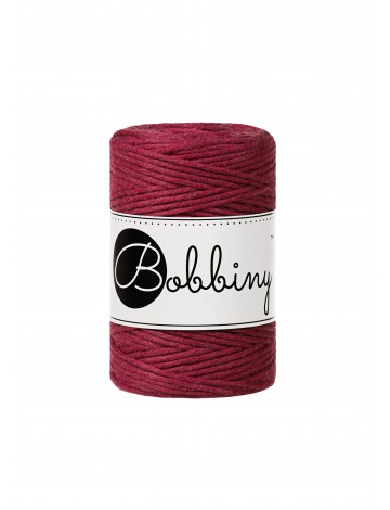Wine Red single twist macrame cotton cord 1.5mm 100m | BOBBINY