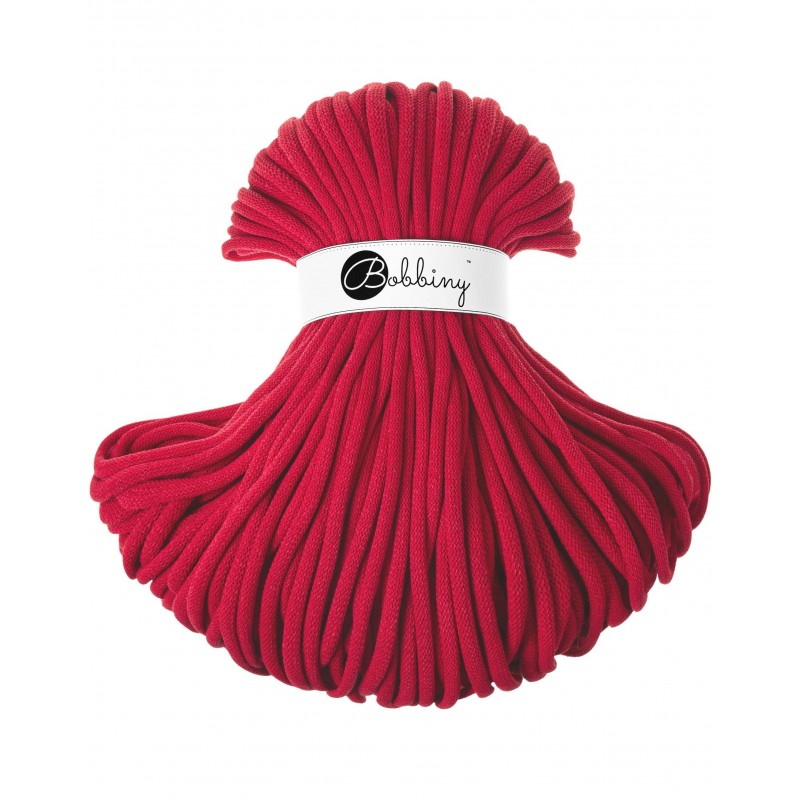 Classic Red Braided cord 9mm 100m Bobbiny