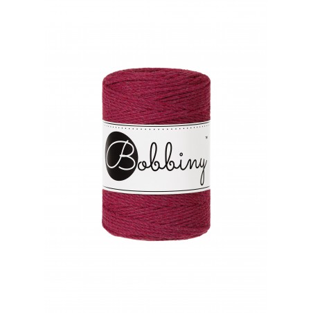 Wine Red makramee-kordel 3ply 1.5mm 100m | Bobbiny