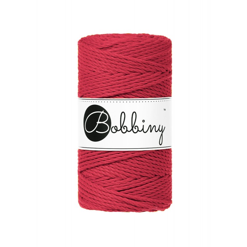 Wine Red Macrame Rope 3ply 3mm 100m | BOBBINY