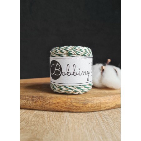 Holiday Green makramee-kordel 3ply 1.5mm 100m | Bobbiny