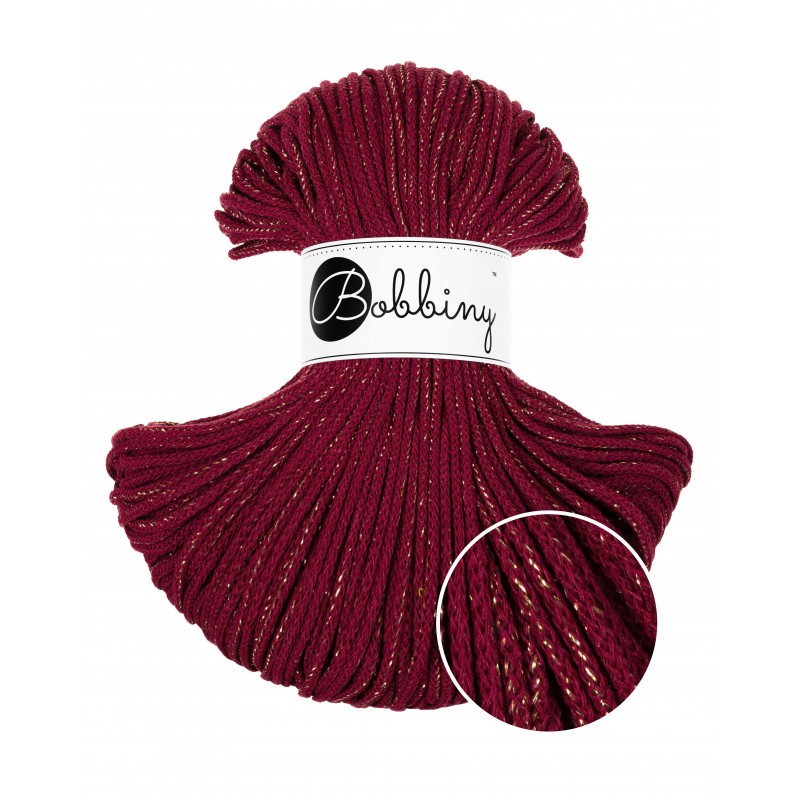 Golden Wine Red cotton cord 3mm 100m | BOBBINY