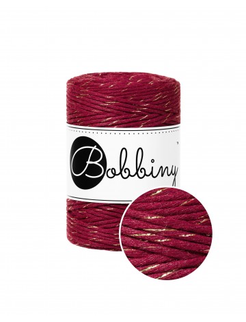 Golden Wine Red single twist macrame cotton cord 1.5mm 100m | BOBBINY