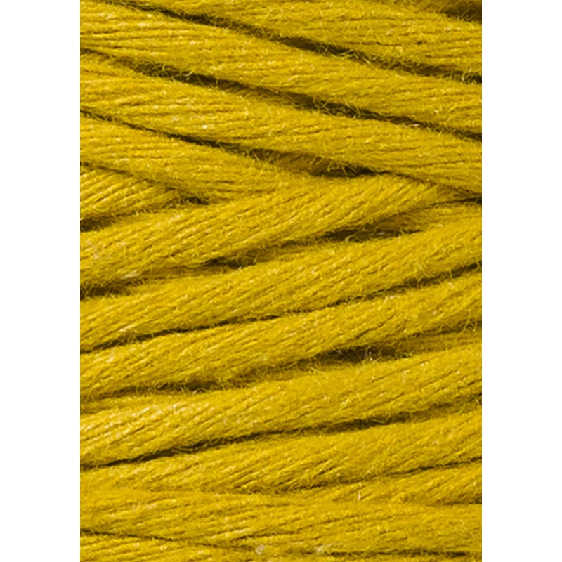 Spicy Yellow single twist macrame cotton cord 1.5mm 100m | BOBBINY