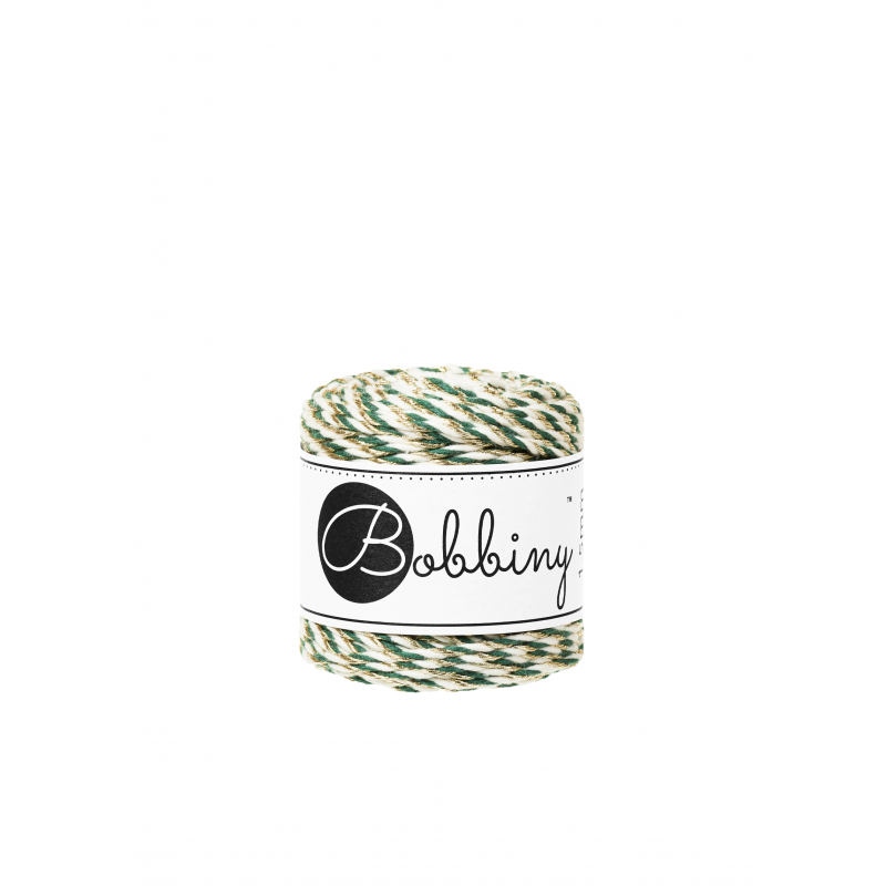 Holiday Green makramee-kordel 3ply 1.5mm 100m | Bobbiny
