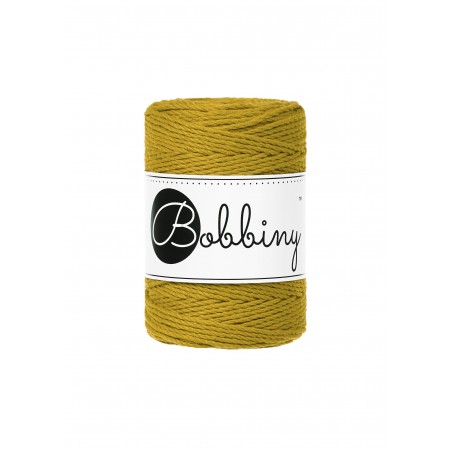 Spicy Yellow macrame cotton rope 3ply 1.5mm 100m | Bobbiny