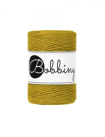 Spicy Yellow single twist macrame cotton cord 1.5mm 100m | BOBBINY